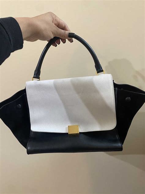 celine trapeze bag black suede|celine shopper bag.